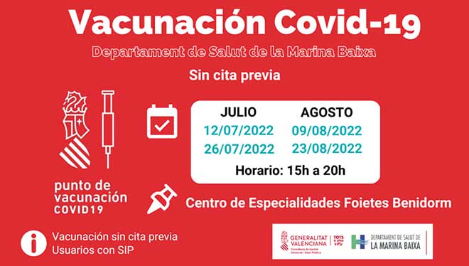 puntos de vacunación sin cita previa en Comunitat Valenciana